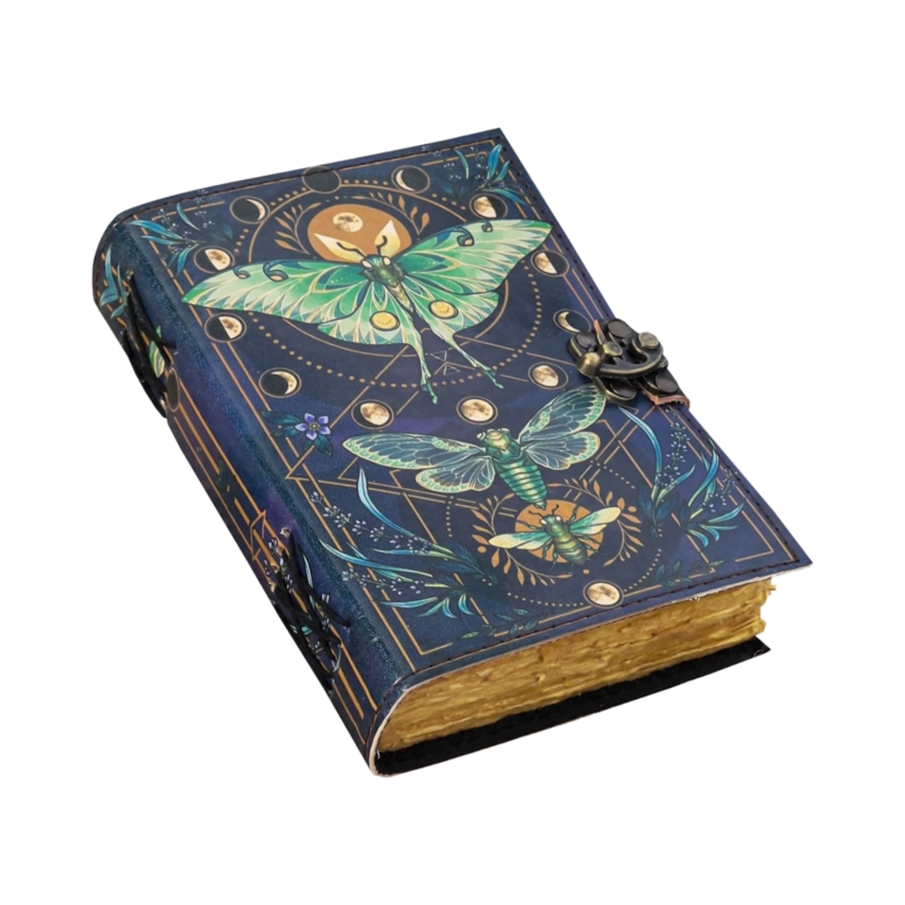 Moth Print Leather Journal
