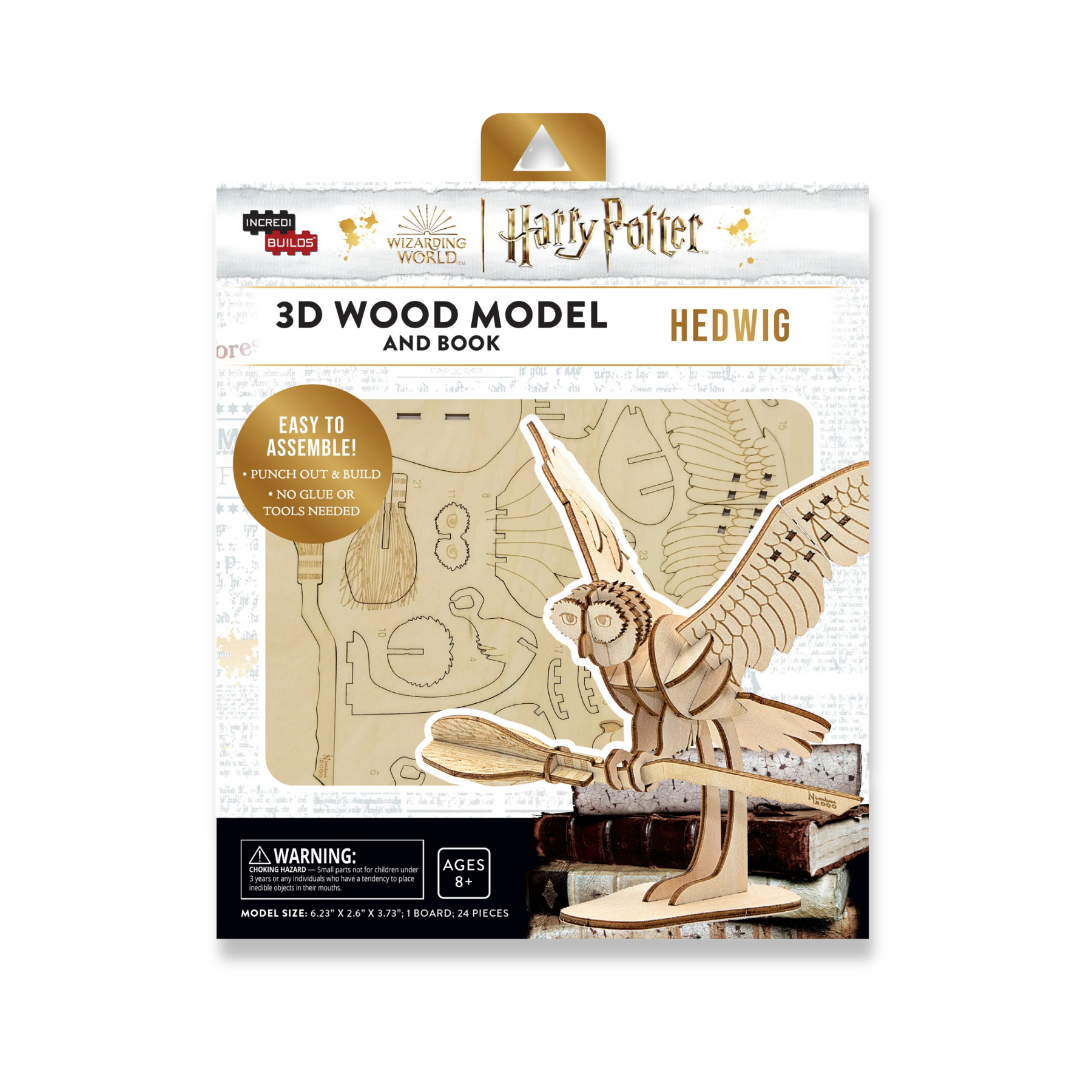 IncrediBuilds: Harry Potter: Hedwig 3D Wood Model and Book