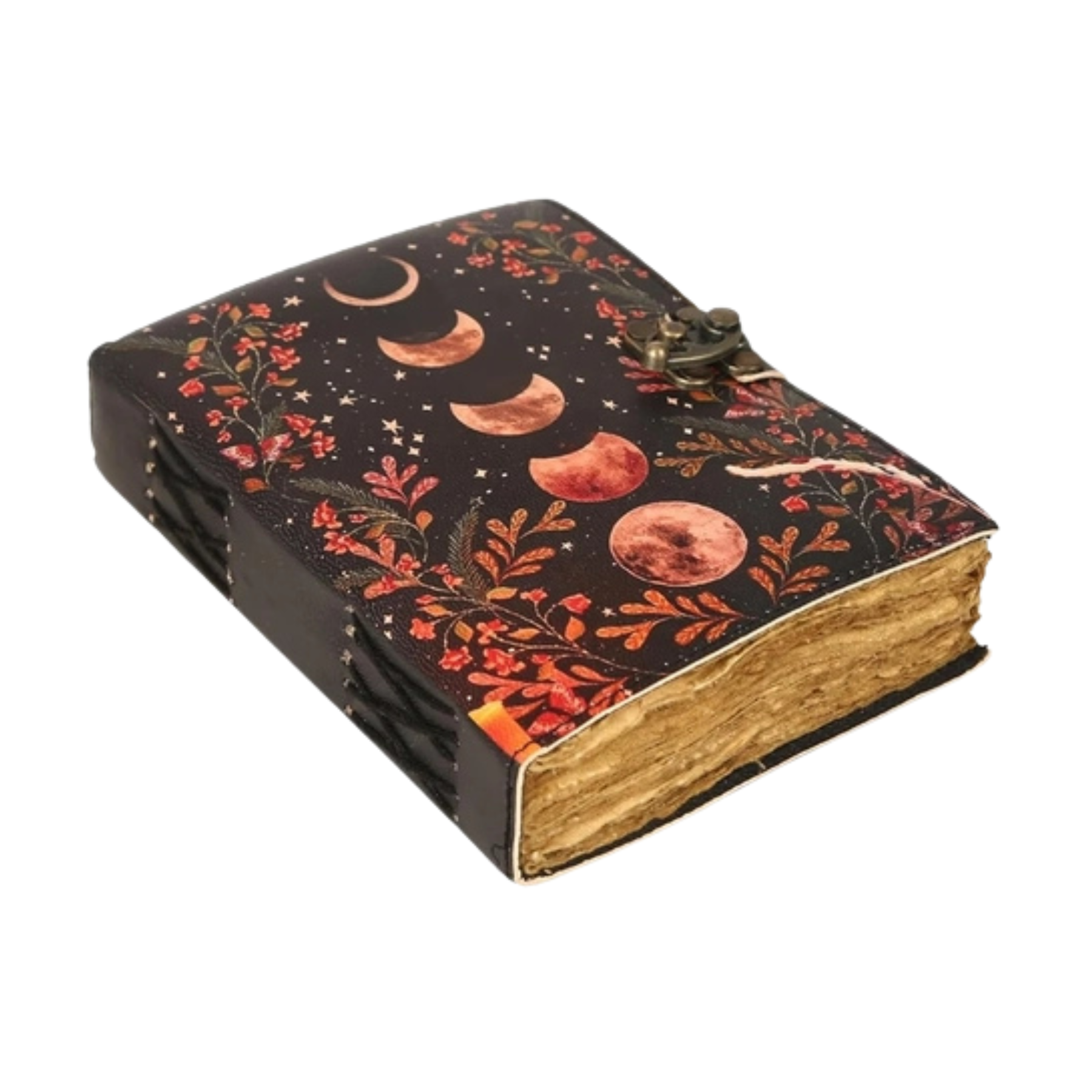 Floral Moon Phase Leather Journal