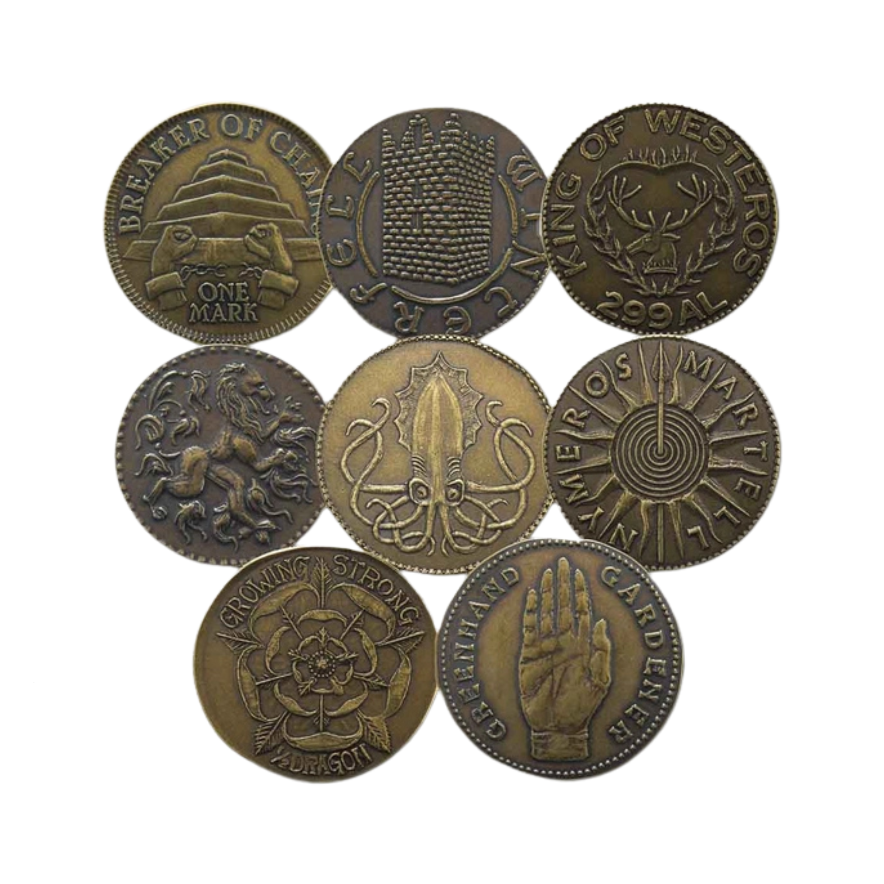 GoT - Set of Eight Houses Coins - Half Dragons
