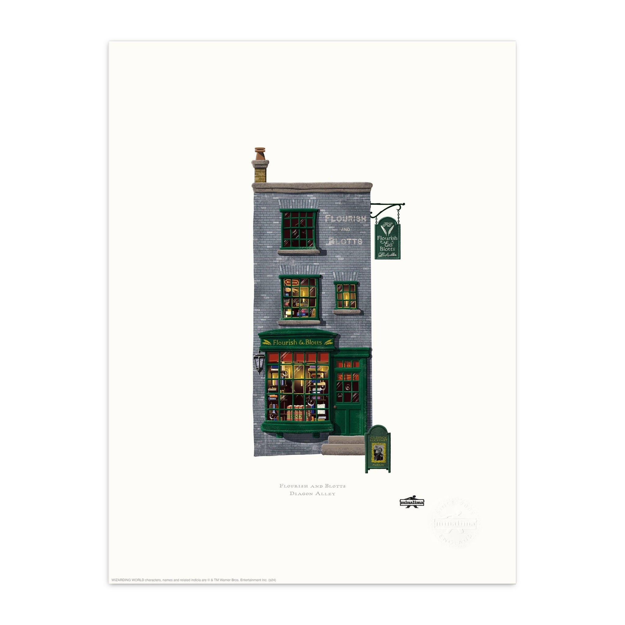 Spellbinding Shops: Flourish & Blotts Art Print