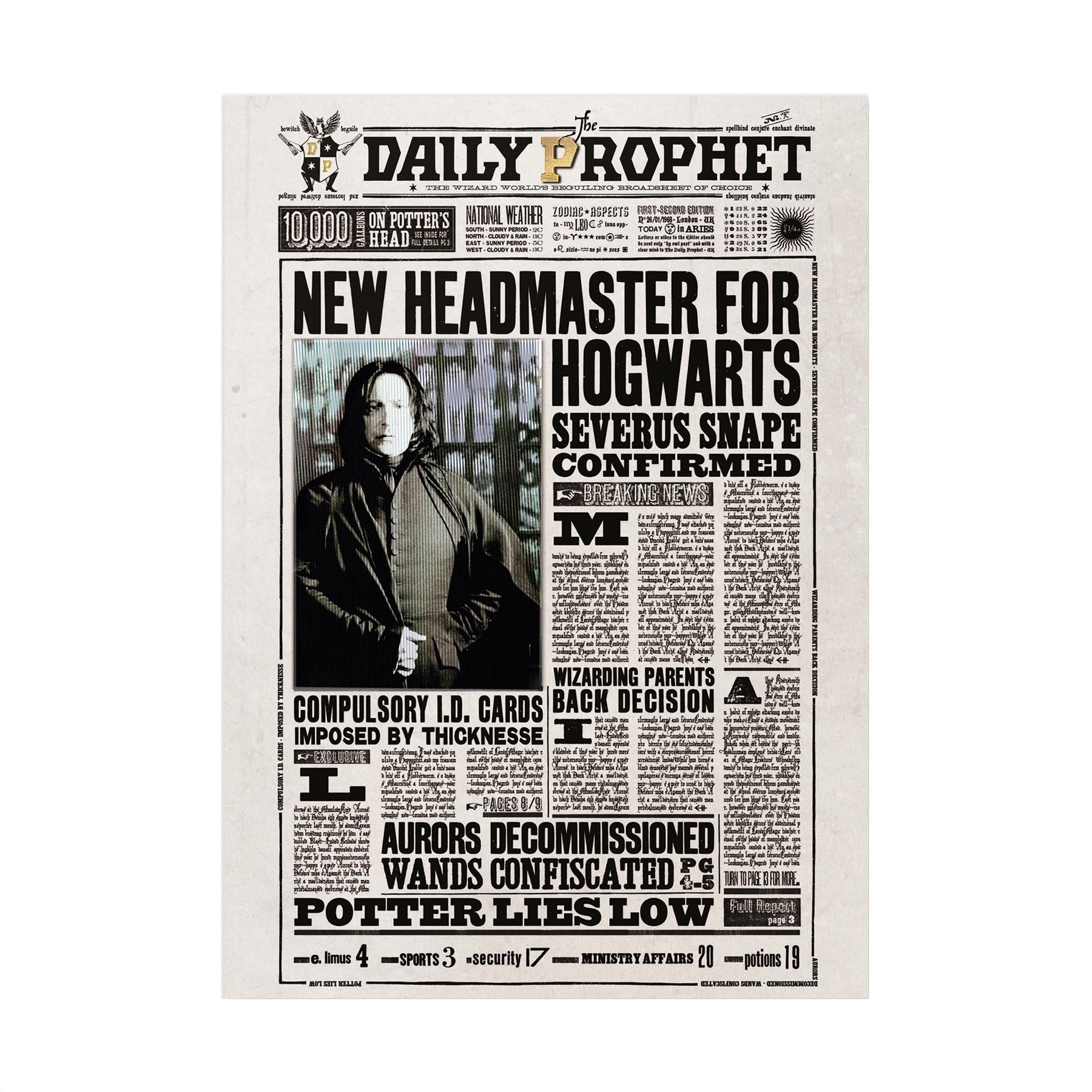 New Headmaster for Hogwarts Lenticular Notecard