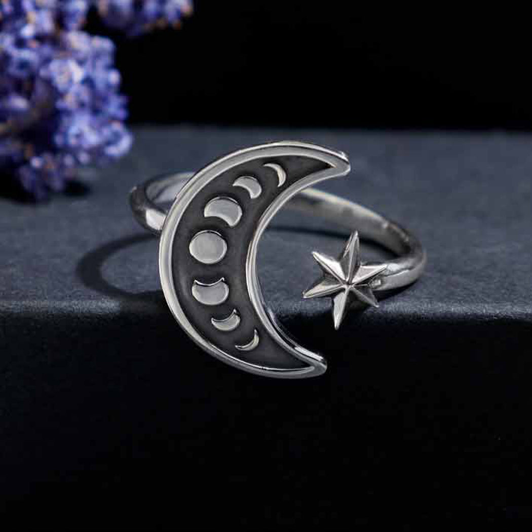 Sterling Silver Moon Phase Ring