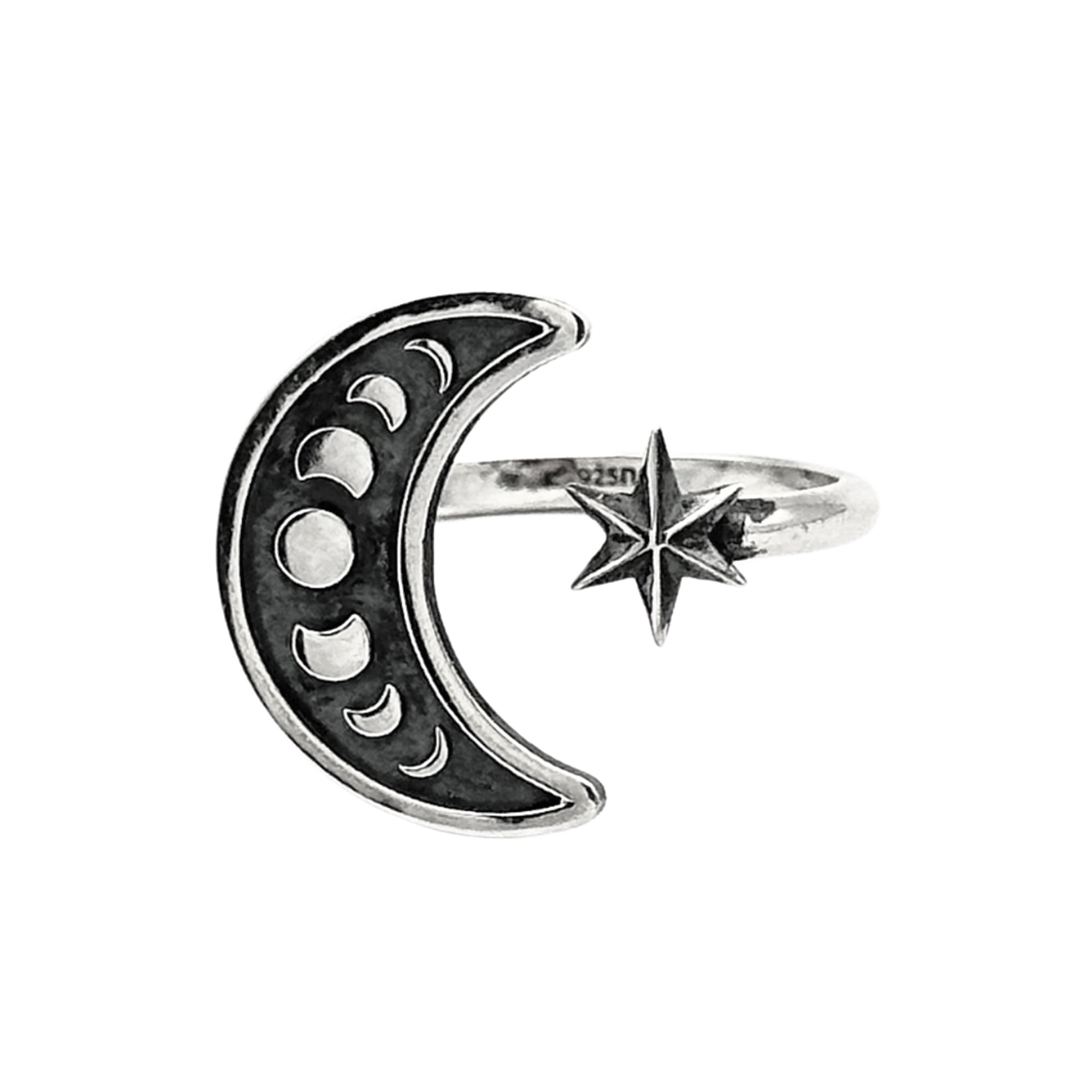 Sterling Silver Moon Phase Ring