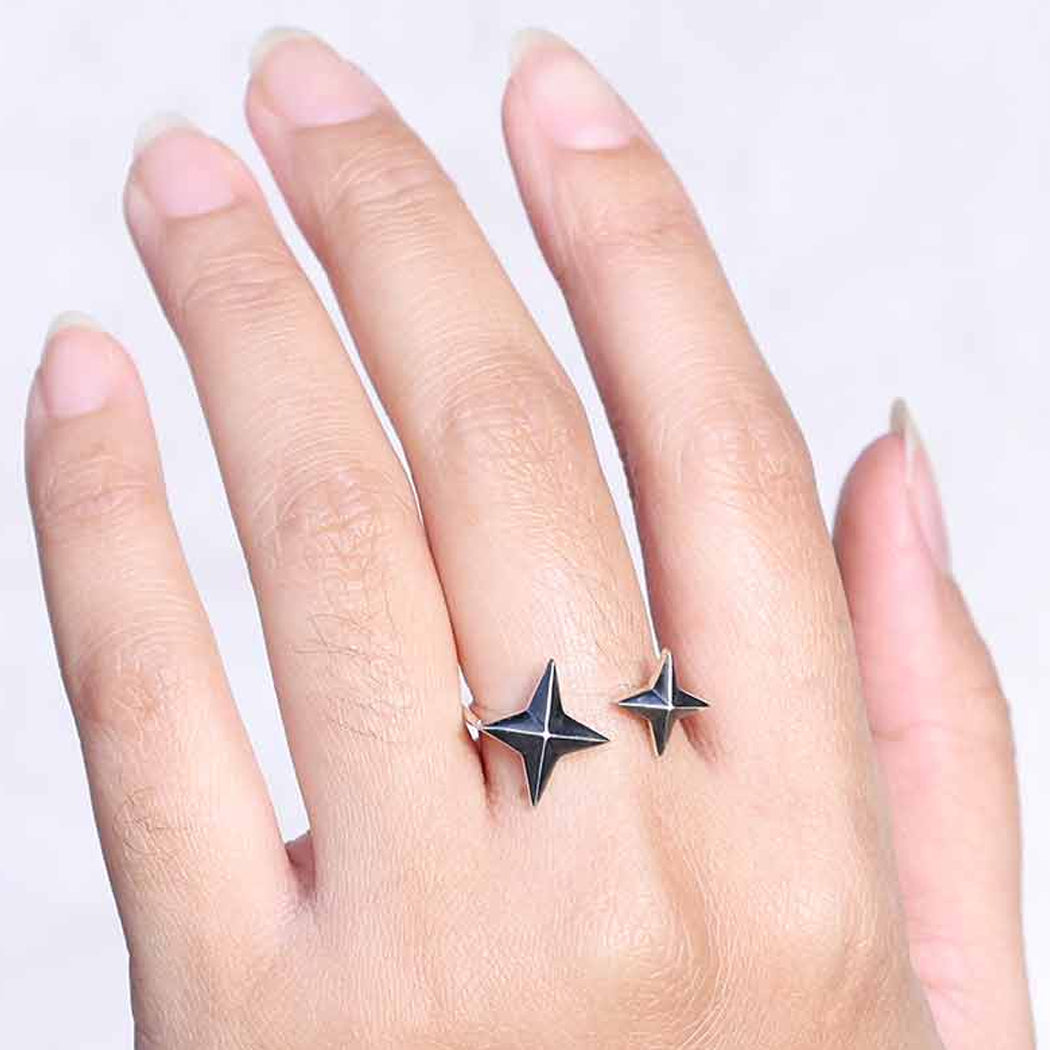 Sterling Silver Adjustable North Star Ring