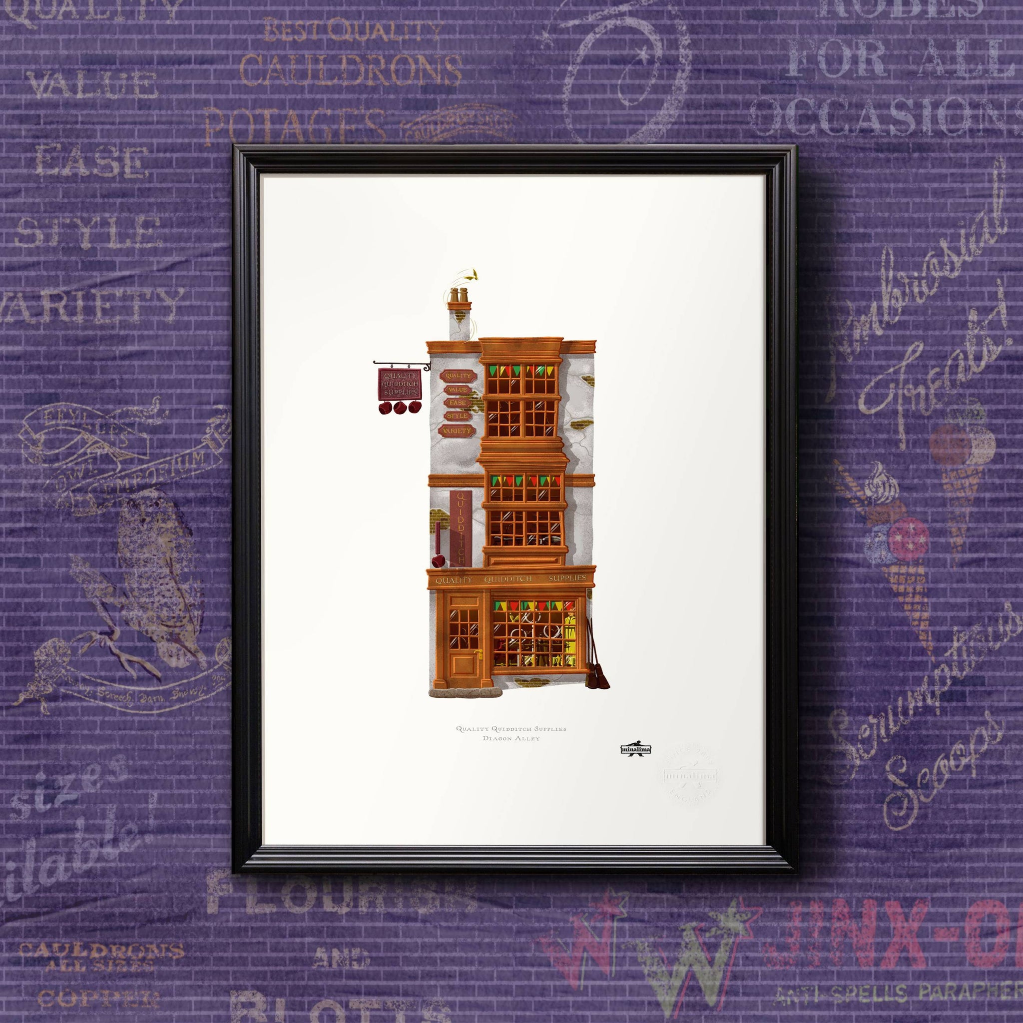 Spellbinding Shops: Quality Quidditch Supplies Art Print