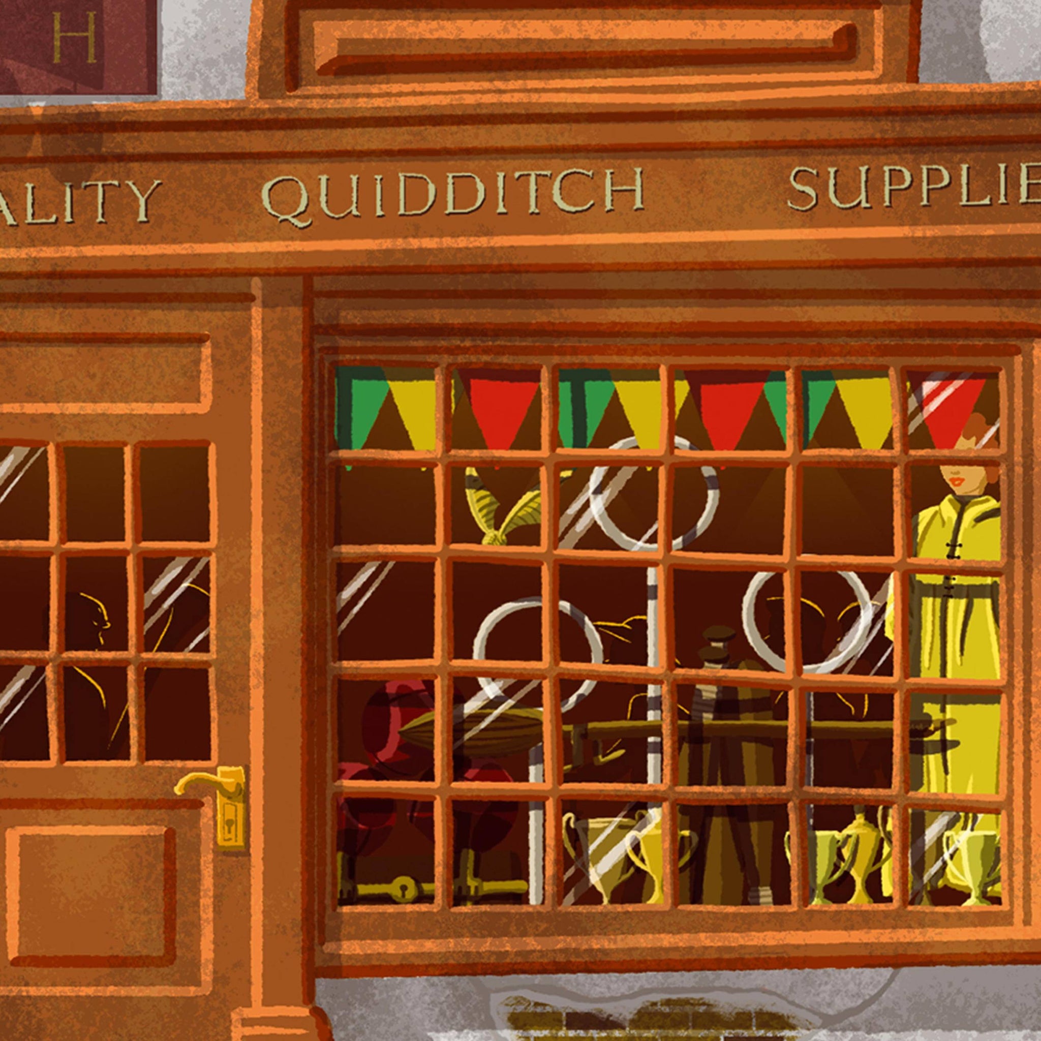 Spellbinding Shops: Quality Quidditch Supplies Art Print