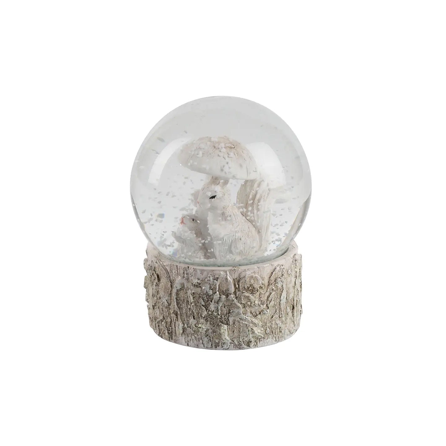 Squirrels Under a Mushroom Snow Globe