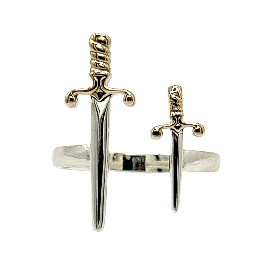 Mixed Metal Adjustable Swords Ring