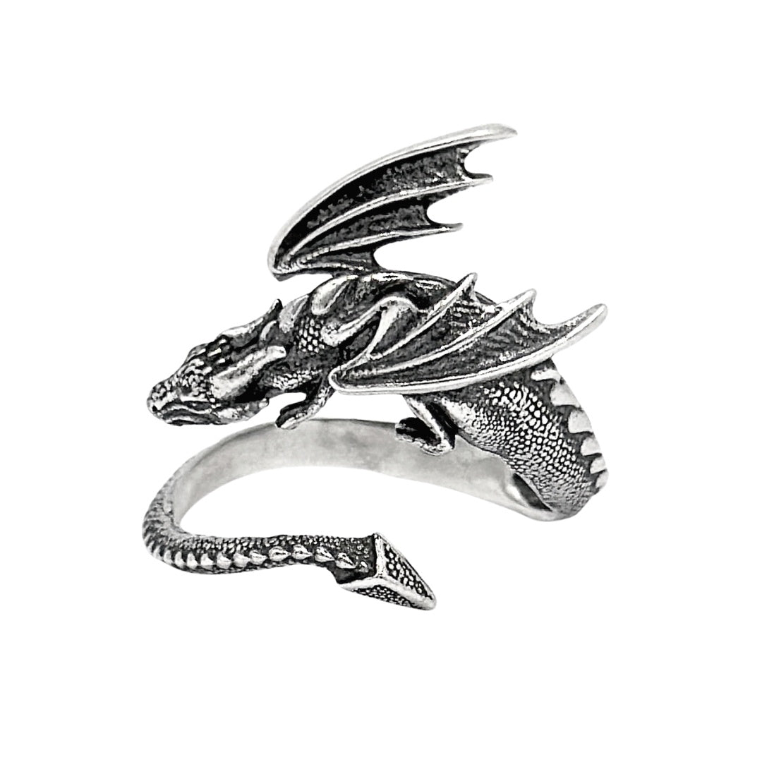 Sterling Silver Adjustable Dragon Ring