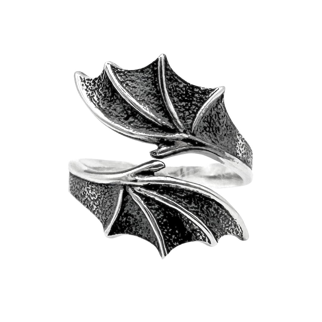 Sterling Silver Adjustable Dragon Wings Ring