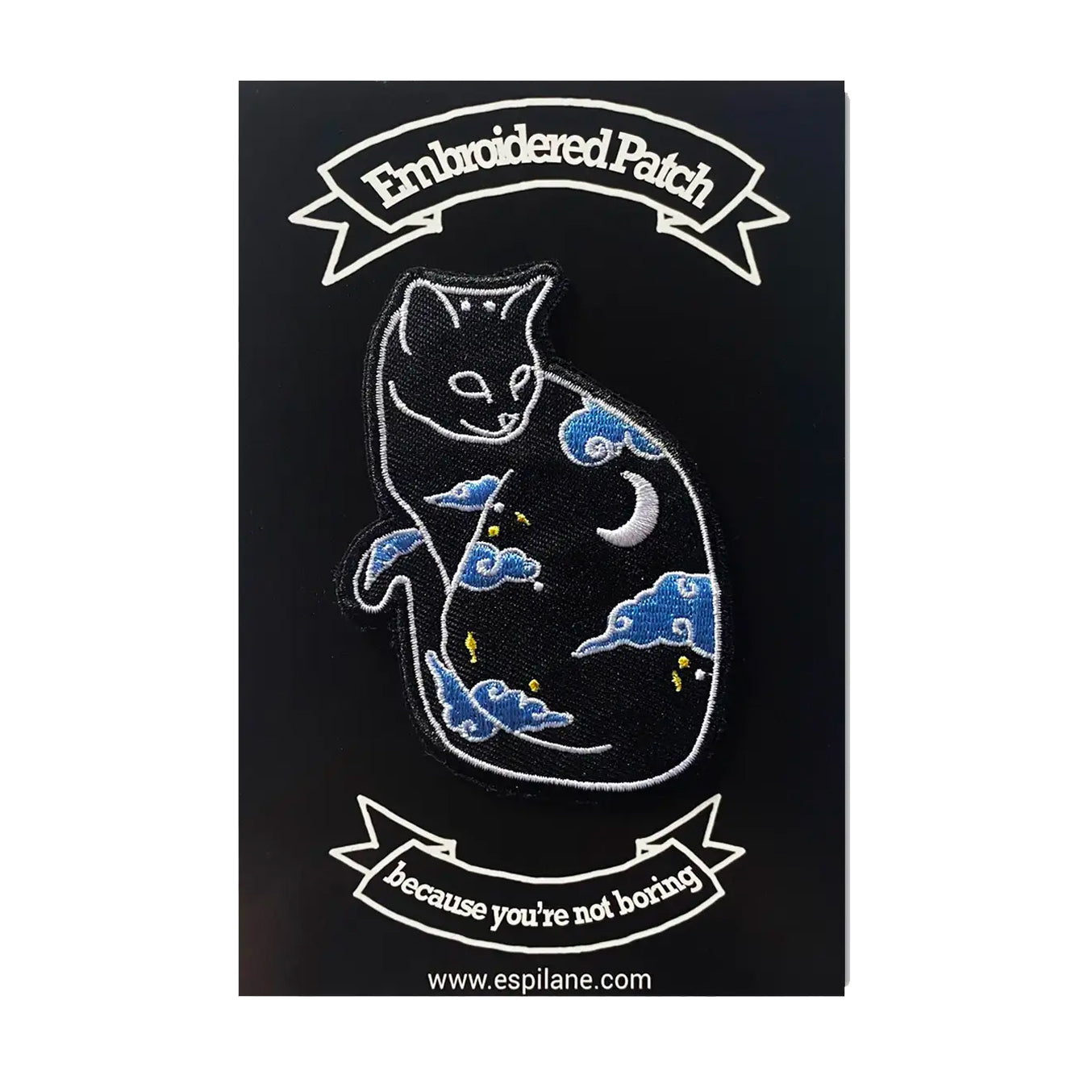 Night Sky Cat Iron-On Patch