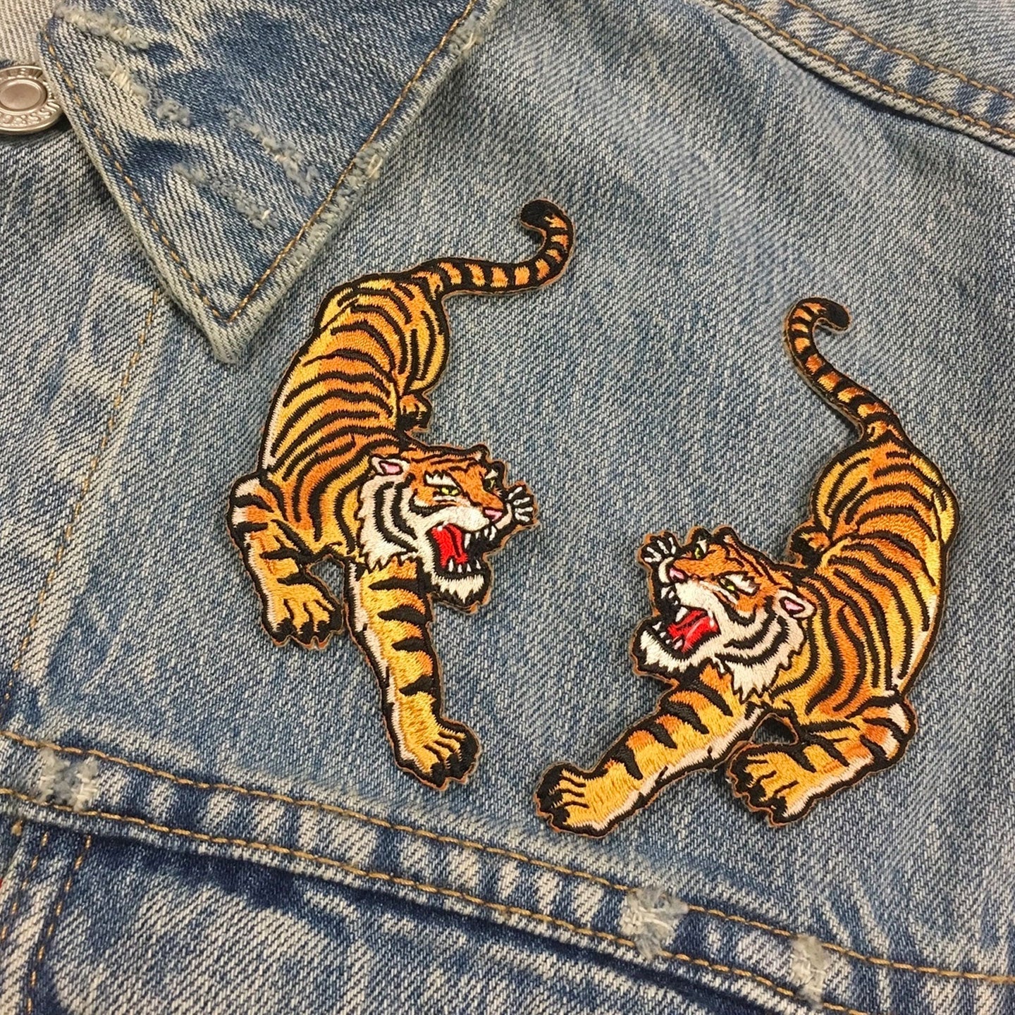 Tiger Iron-On Patches (Set of 2)